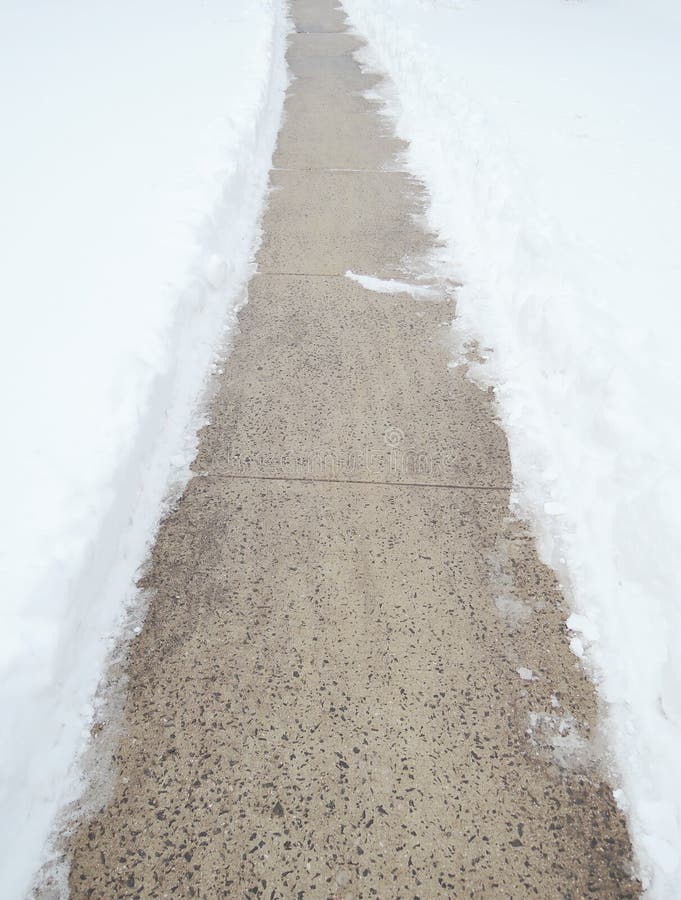 Sidewalk with snow stock photo. Image of park, area, background - 50217176