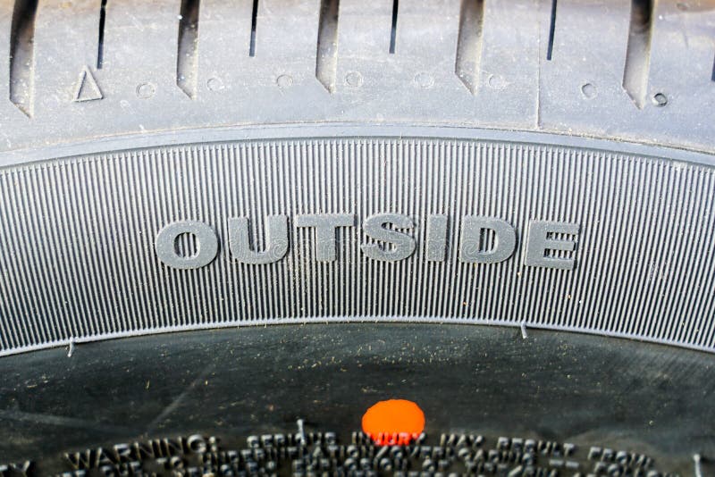 Sidewall of a Passenger Car Tire with an Outer Side Marking Stock Image Image of asymmetric