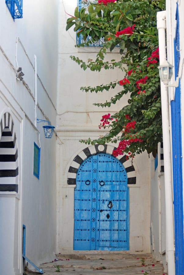 Mediterranean Sea at Sidi Bou Said White & Blue Village , Near Carthage,  Tunisia Stock Photo - Image of charming, town: 208167040