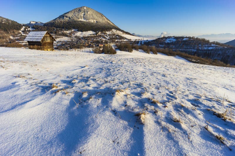 Sidirovo hill with Vlkolinec village UNESCO site, Velka Fatra mountains, Slovakia