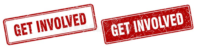 Sie engagieren sich Stempelsatz. Sie engagieren sich Schmutzzeichen quadratischen vektor abbildung