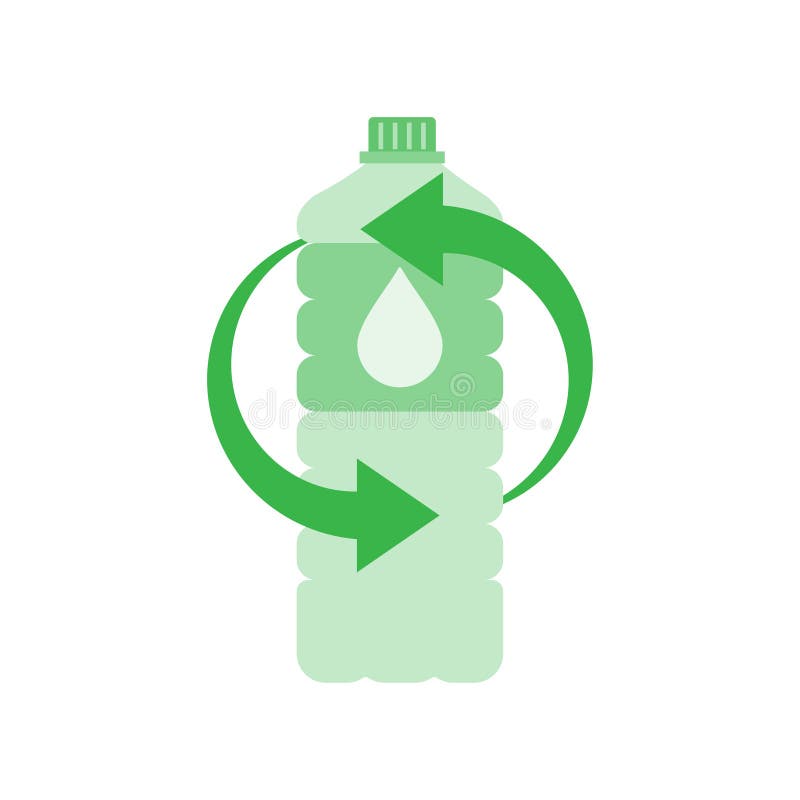 Sie Recycling des Symbols auf. Sie Plastik auf. Grüne aufbereitende Plastikflasche. Vektorvorratillustration. stock abbildung