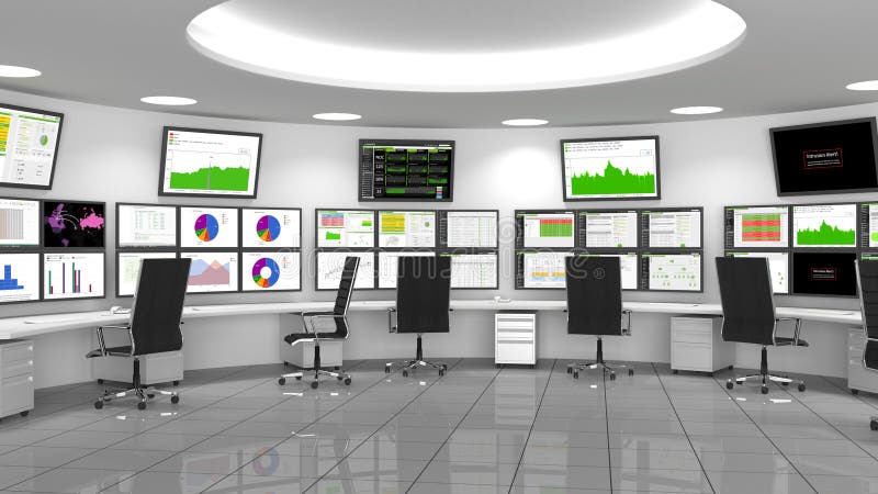 Sieci, ochrony operacj centrum/NOC, SOC (/) royalty ilustracja