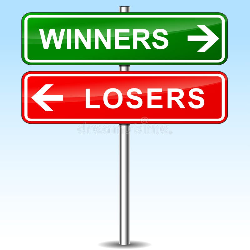 Gewinner und Verlierer – Wegweiser vektor abbildung