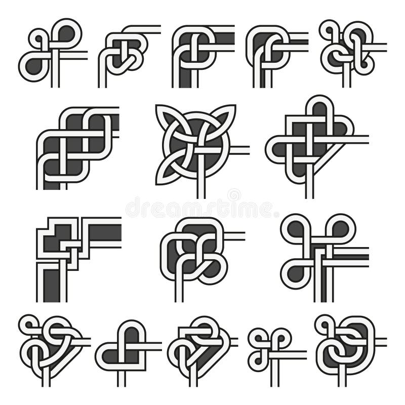 Sierkaderhoeken in de vectorreeks in Keltische stijl van de hoekdecoratie