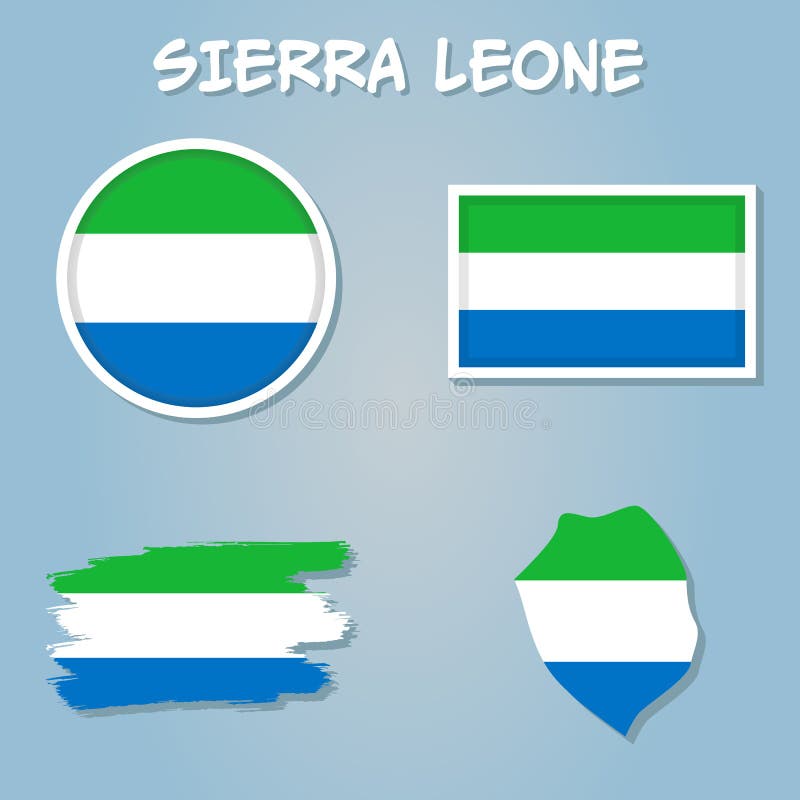 Sierra Leone Flag Inside the Sierra Leone Map Borders Vector ...