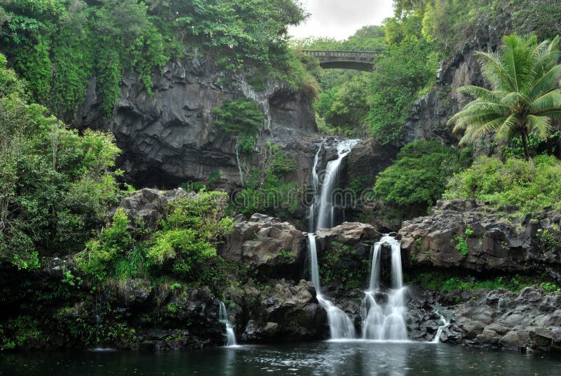 Siete piscinas sagradas de Ohio, Maui, Hawaii fotos de archivo Siete piscinas sagradas de Ohio, Maui, Hawaii fotos de archivo