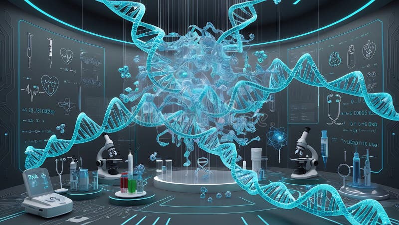 Sieć cienko tkanych, holograficznych nici dna świetlnego zawieszonych w futurystycznej. ilustracji