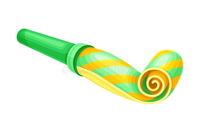 Sifflet De Fête Vert Et Jaune Comme Jouet D'anniversaire Et Accessoire Pour  Souffler Et Faire Son Vecteur Illustration Illustration de Vecteur -  Illustration du personne, élément: 228665864