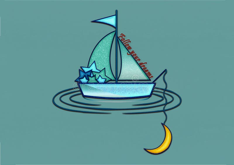 Siga seu logotipo da ilustração dos sonhos ilustração royalty free Siga seu logotipo da ilustração dos sonhos ilustração royalty free