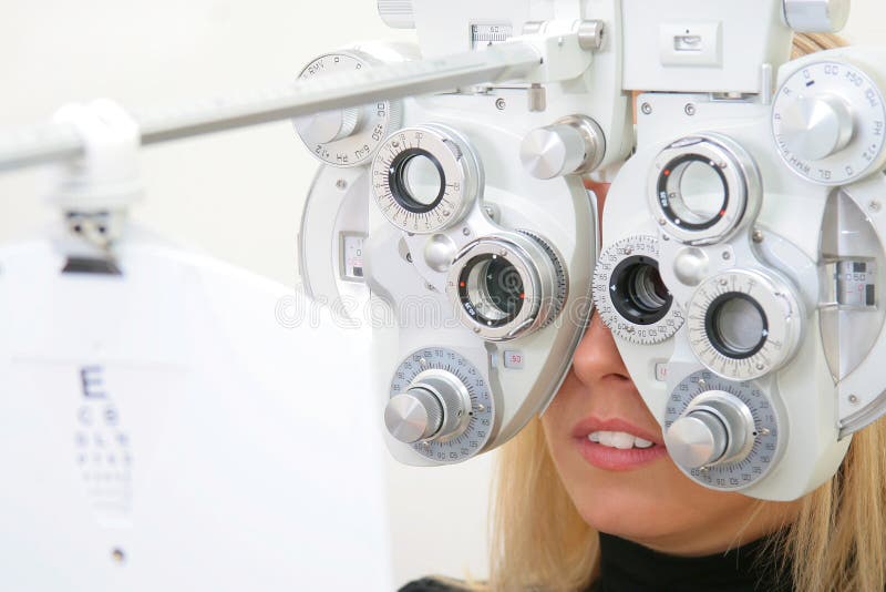 The photographic session in the optical institution. Eye testing images stock images, royalty-free photos and pictures
