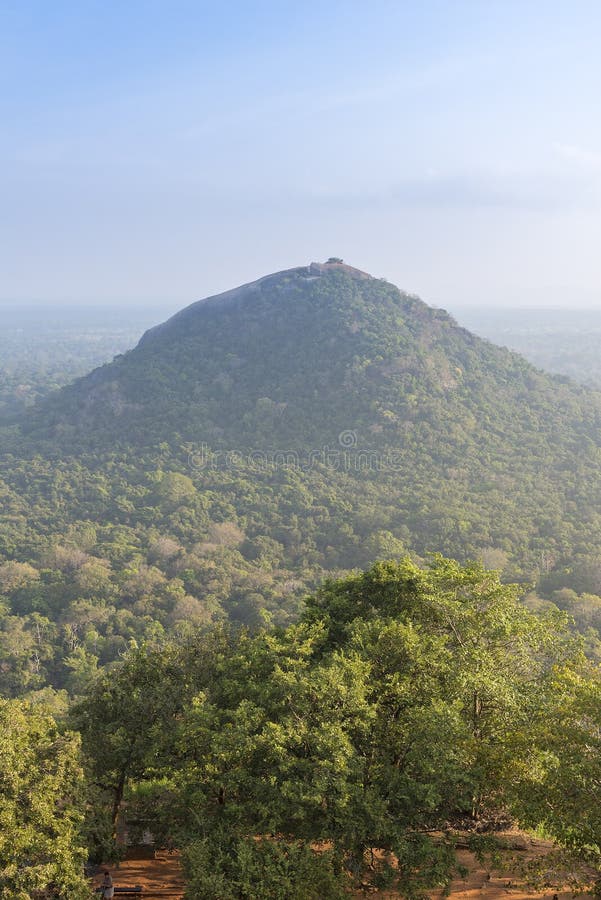 Rock fortress, view from the monument summit to the hill far in the distance across the valley. Rock fortress, view from the monument summit to the hill far in the distance across the valley