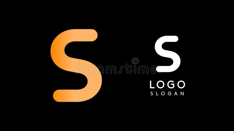 Sigla cibernetică futuristă minimalistă prin litere geometrice minimaliste S în stil aldin cu caractere aldine rotunjite pentru ev royalty free illustration