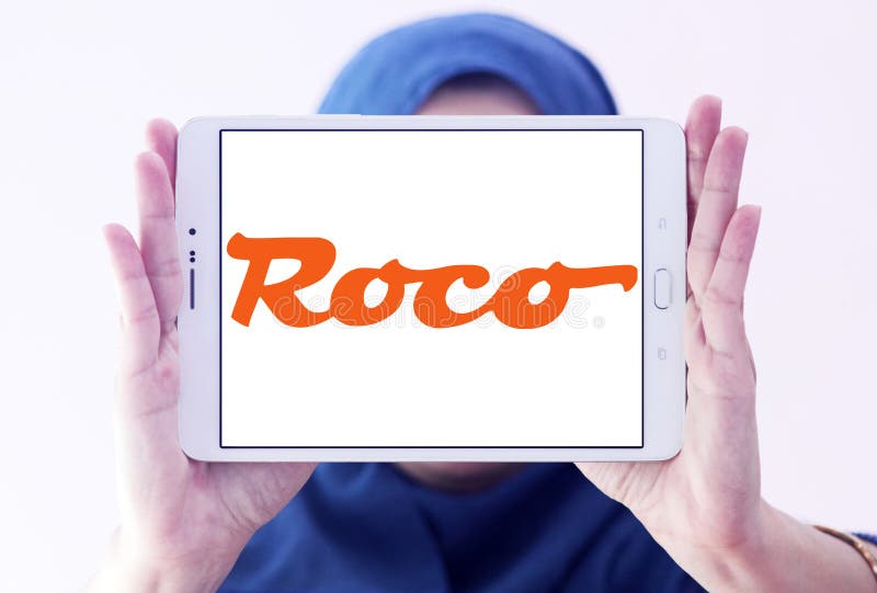 Sigla companiei Roco model pentru echipamente feroviare stock images