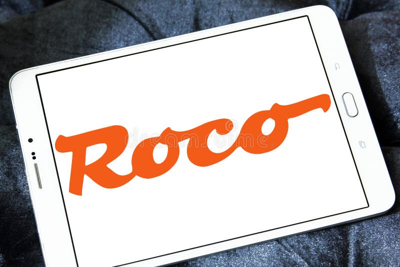 Sigla companiei Roco model pentru echipamente feroviare stock photography