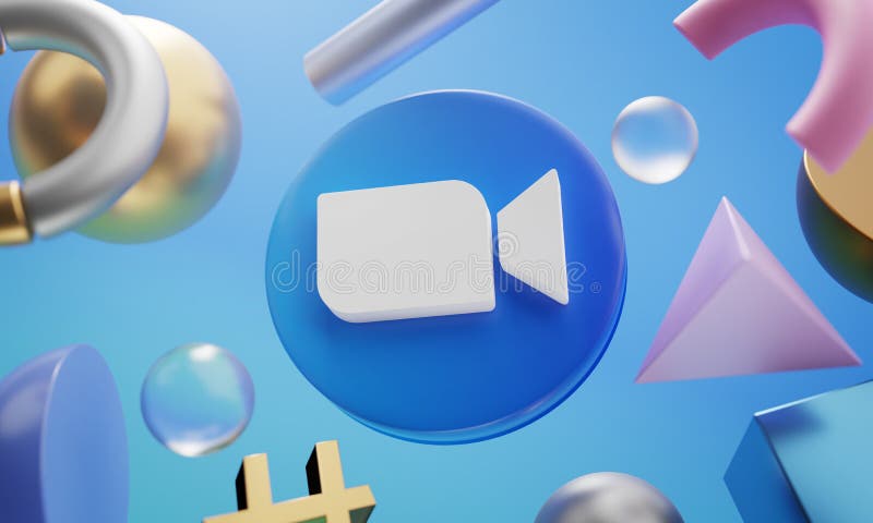Sigla de zoom în jurul 3d, redarea fundalului formei abstracte vector illustration