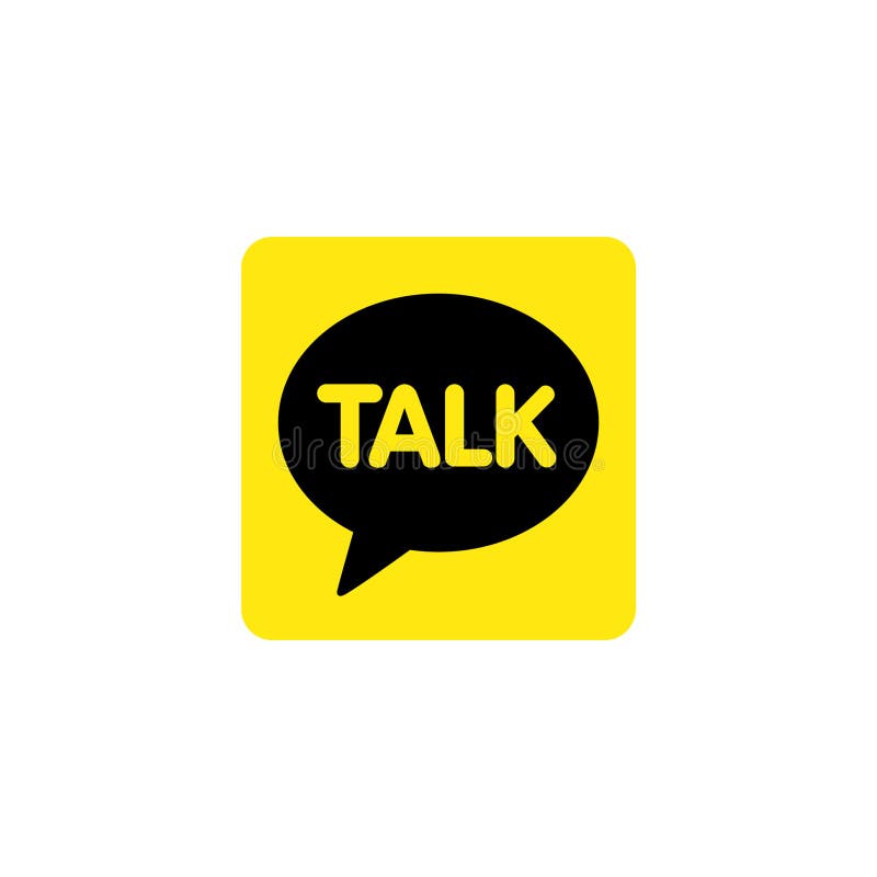Sigla Kakao talk editorială ilustrativă pe fond alb vector illustration