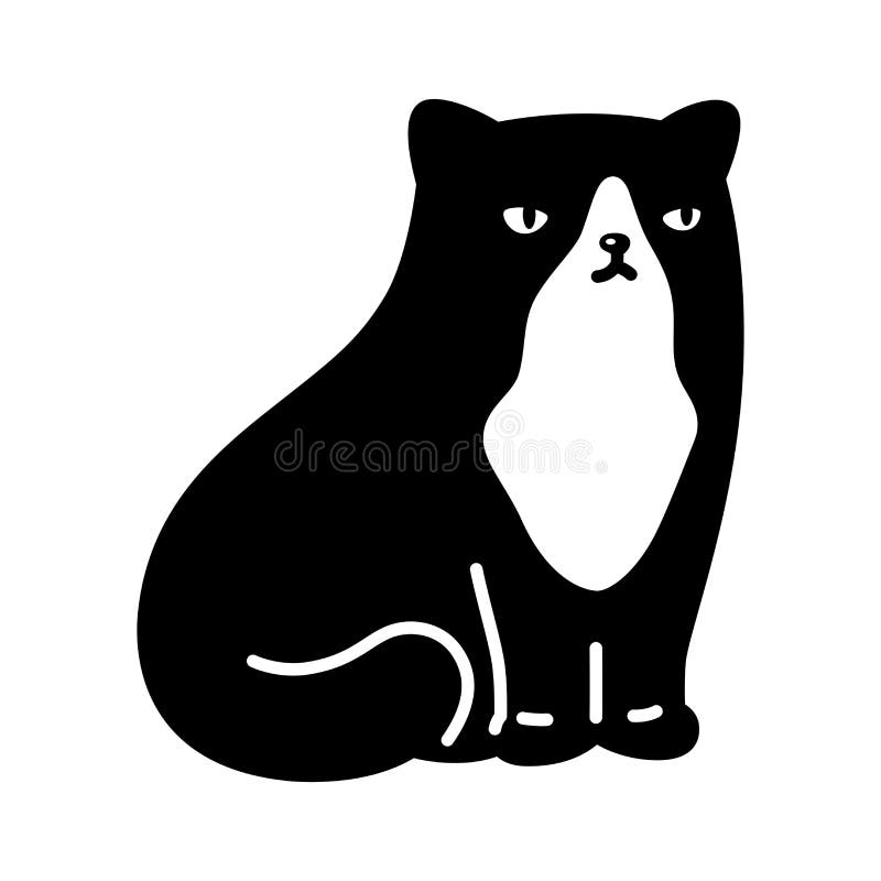 Sigla pictogramei Cat Kitten Calico care stă în formă de simbol personaj desene animate cu model ilustrativ cu model ilustrativ se. Sigla pictogramei Cat Kitten Calico, care este simbolul rasei, personajul animat, ilustrația doodle izolată