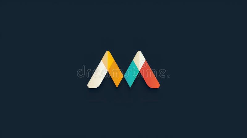 Sigla scrisorii abstracte M cu linii și forme elegante vector illustration