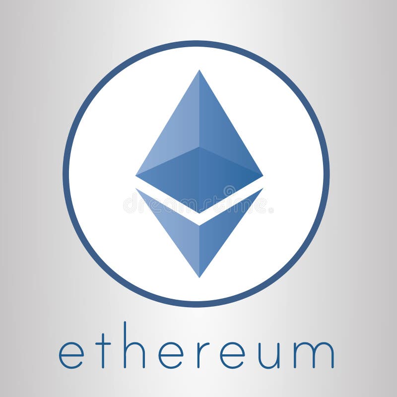 Sigla vectorului monedei ethereum cripto stock illustration