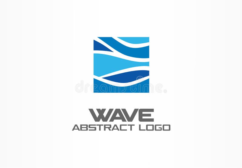 Siglă abstractă pentru întreprinderi. idee despre ecologul natural al oceanului. ecologie: apă de mare albastră vector illustration