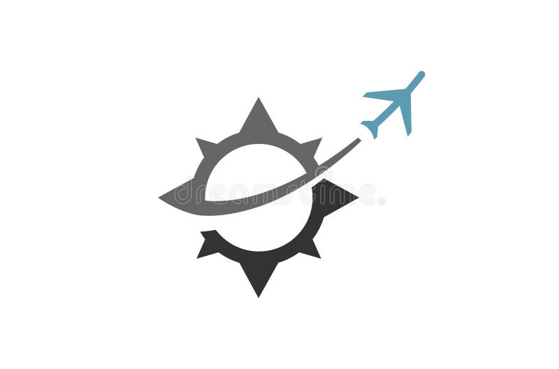 Siglă creativă unică pentru călătorii cu aeronave compacte vector illustration