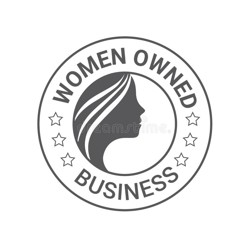 Siglă pentru femei. design pentru sigla vectorului feminin deținut stock illustration