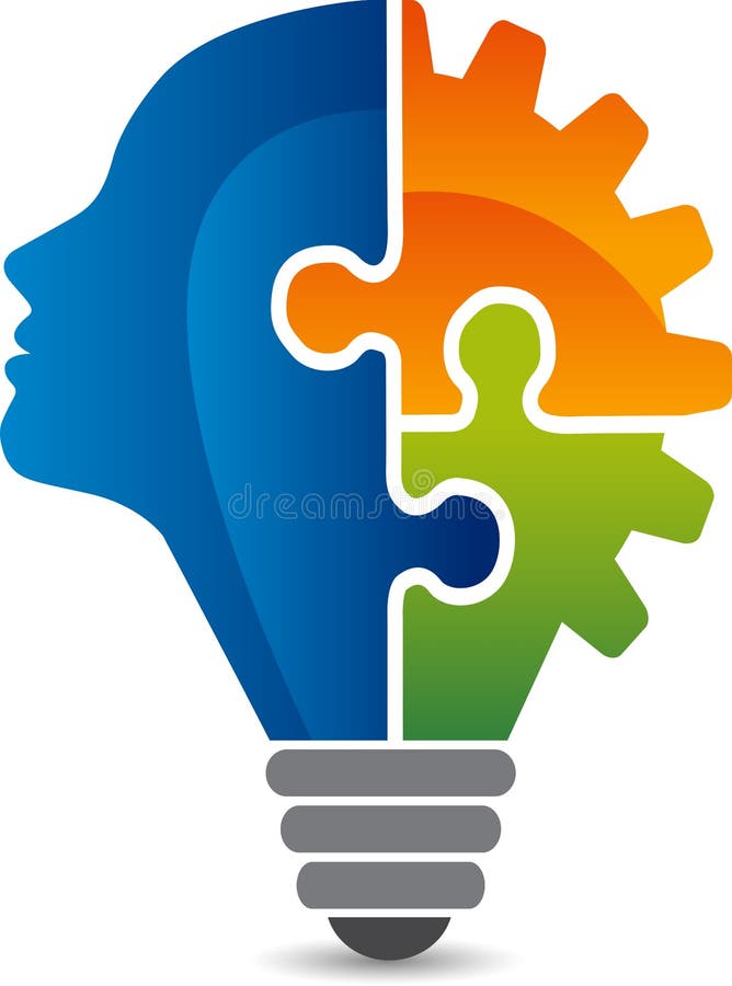 Siglă pentru puzzle cap royalty free illustration