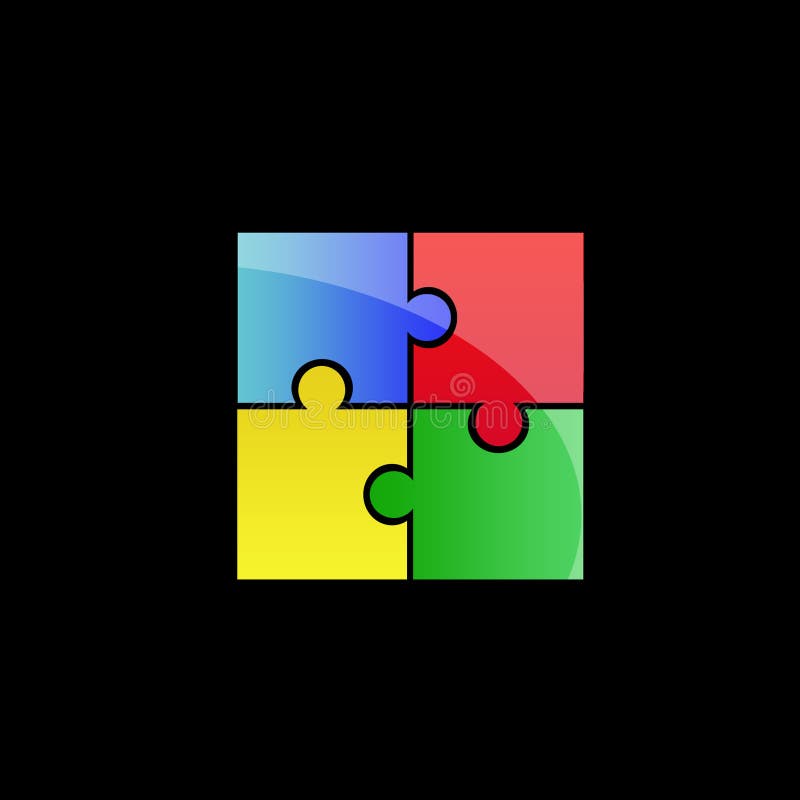 Siglă pentru puzzle colorată royalty free illustration