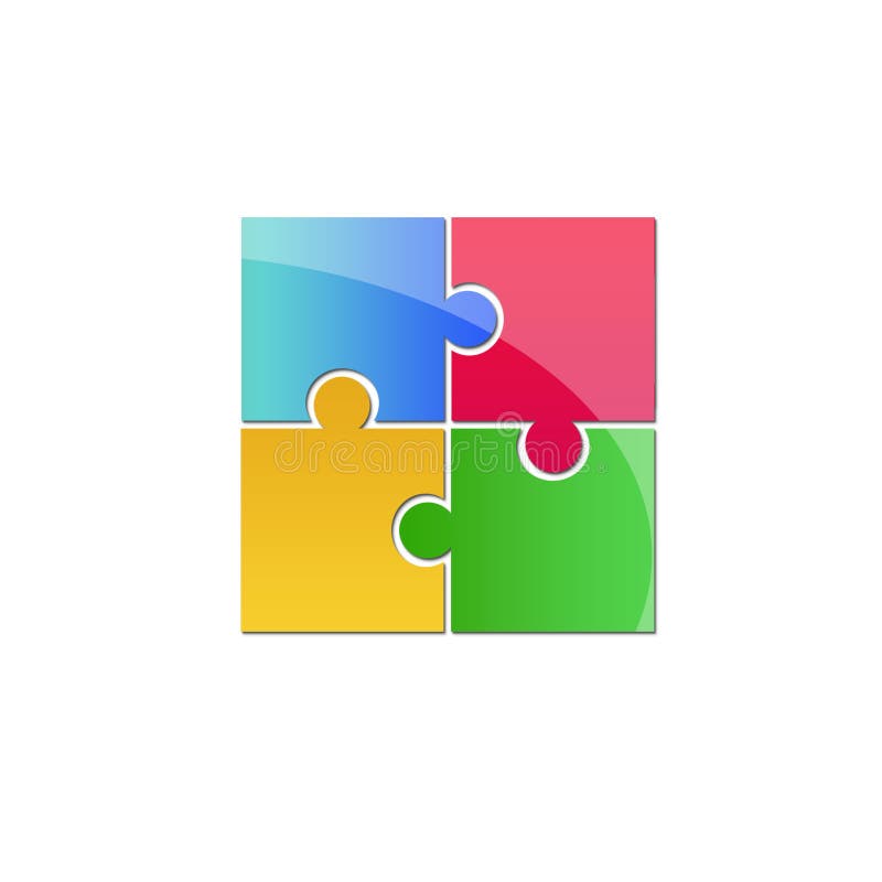 Siglă pentru puzzle colorată vector illustration