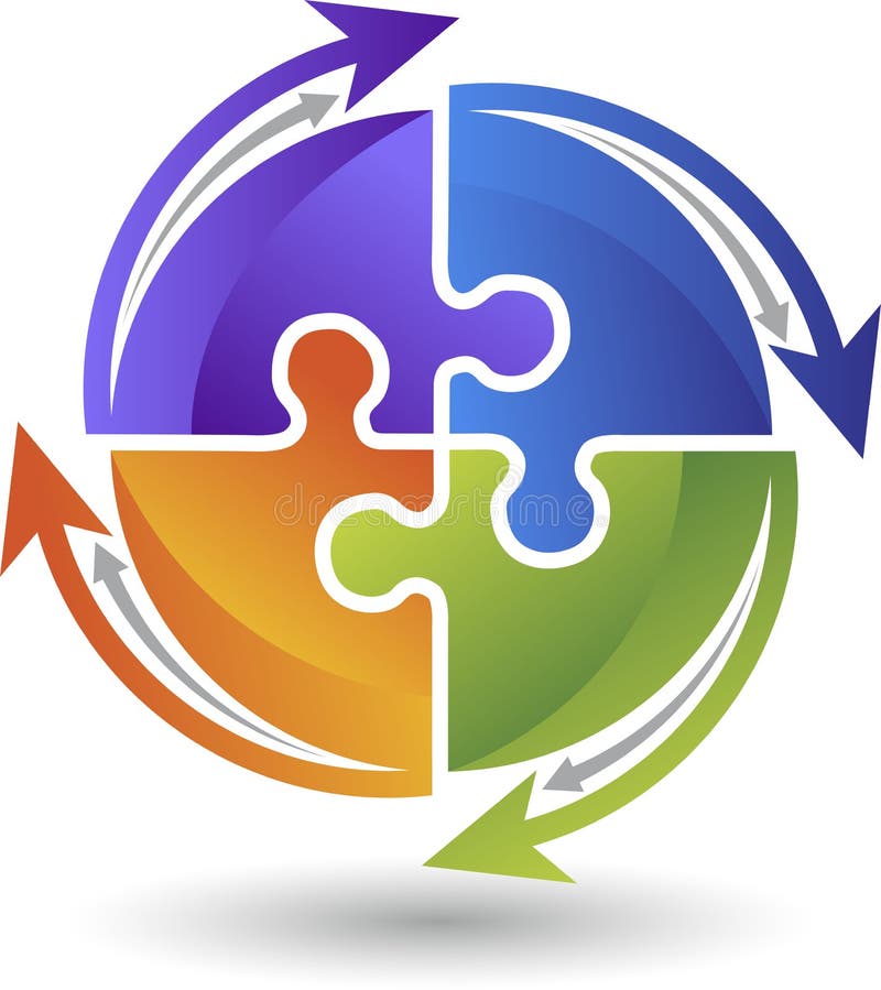 Siglă pentru puzzle stock illustration