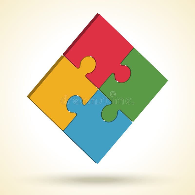 Siglă pentru puzzle. imagine izometrică. ilustrare vectorială. vector illustration