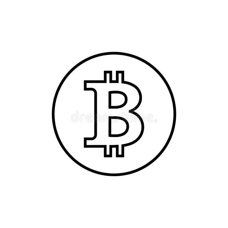 Siglă pentru simbol de plată simbol simbol imagine linie liniară bitcoin. monedă cripto monedă electronică virtuală. negru vector illustration