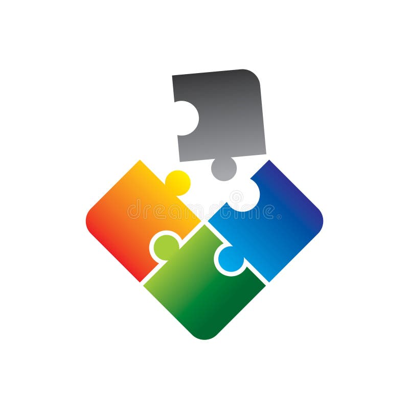 Siglă puzzle vector illustration