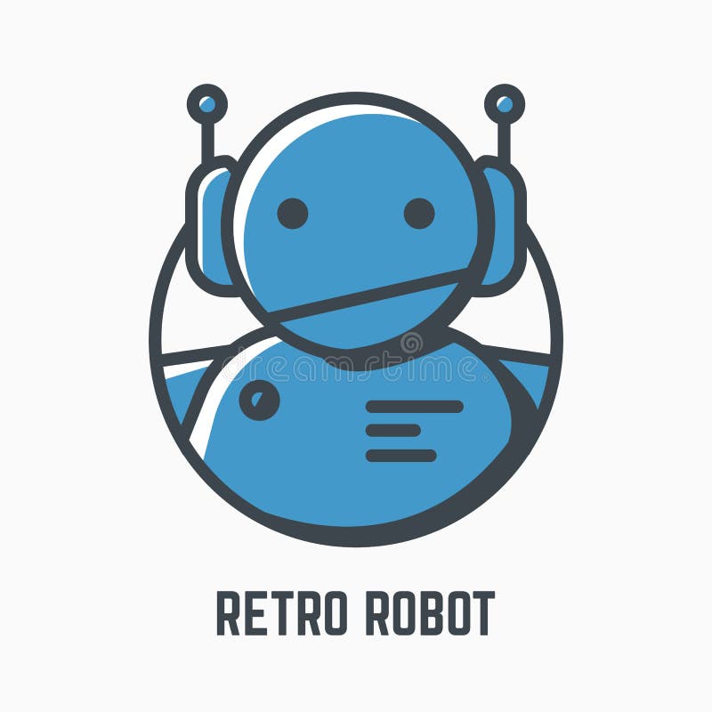 Siglă retro-robot royalty free illustration