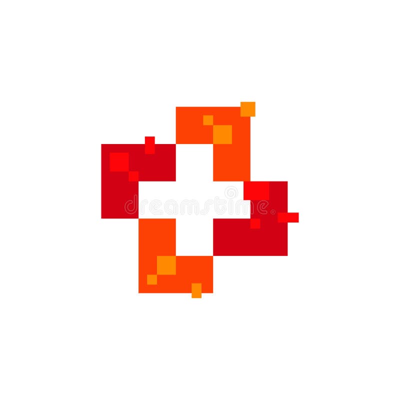 Siglă roșie abstractă. siglă medicală. vector illustration