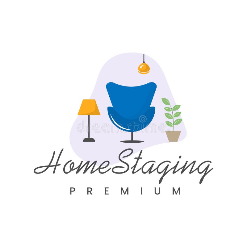 Siglă simplă pentru design interior, decorarea modernă a casei de montare a scărilor minimaliste a mobilierului vector illustration
