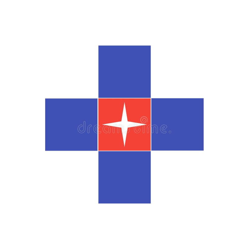 Siglă simplă pentru ninja medicală. simbol pictogramă spital plat. royalty free illustration