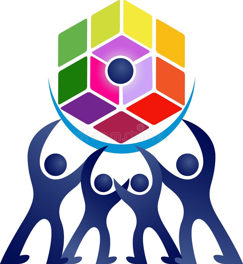 Siglă umană și puzzle stock illustration