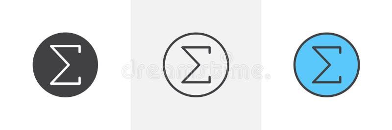 Sigma icon isolated on white background stock illustration