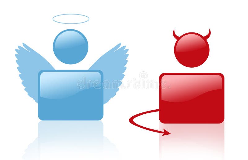 Sign of devil and angel