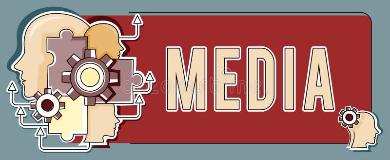 Sign displaying Media. Business idea communication outlets or tools used to store and deliver information royalty free illustration