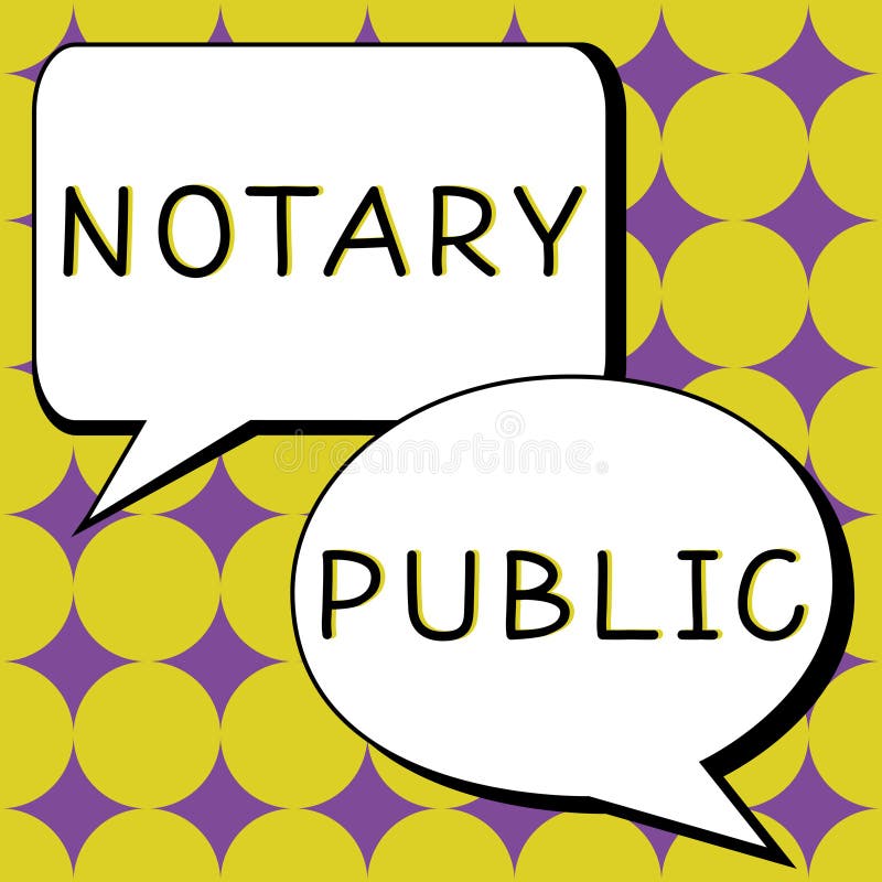 Writing Displaying Text Notary Public. Concept Meaning Legality