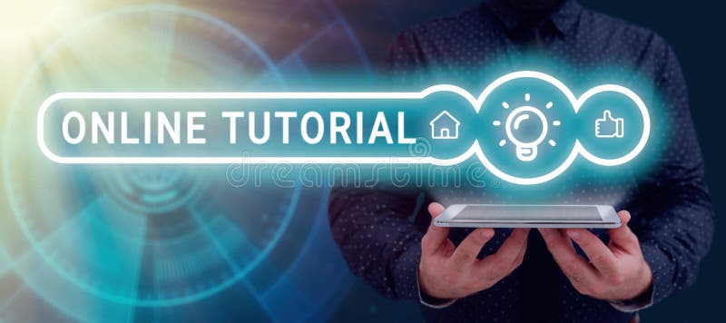Writing displaying text Online Tutorial. Conceptual photo An individual is being trained under digital technology royalty free stock photos