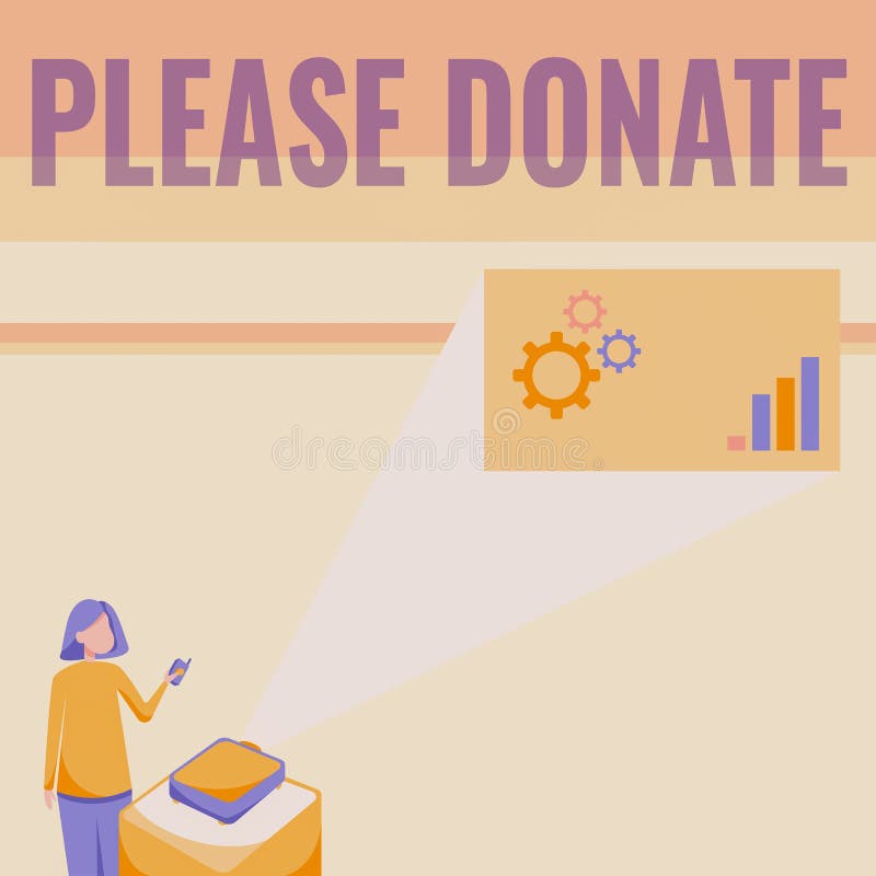 Please donate stock illustration. Illustration of sign - 109935756