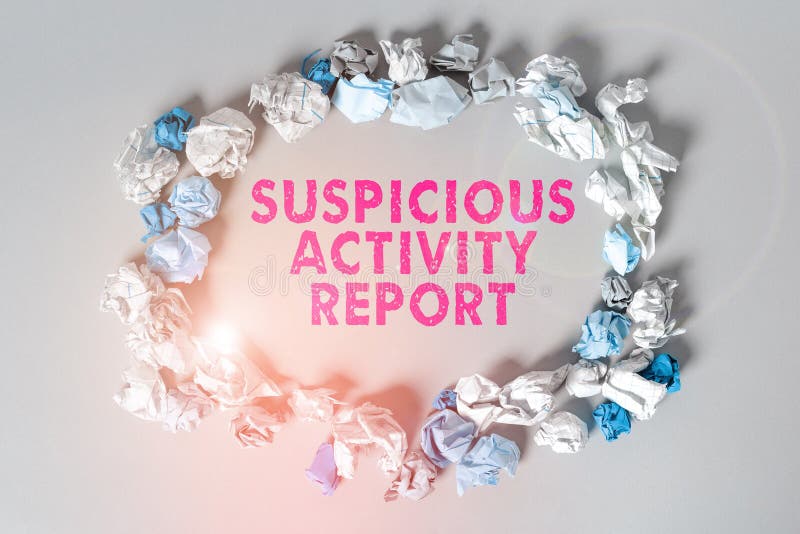 Text Sign Showing Suspicious Activity Report. Business Approach Account