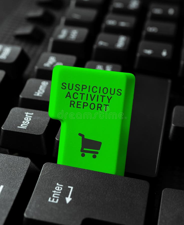 Sign Displaying Suspicious Activity Report. Word for Account or