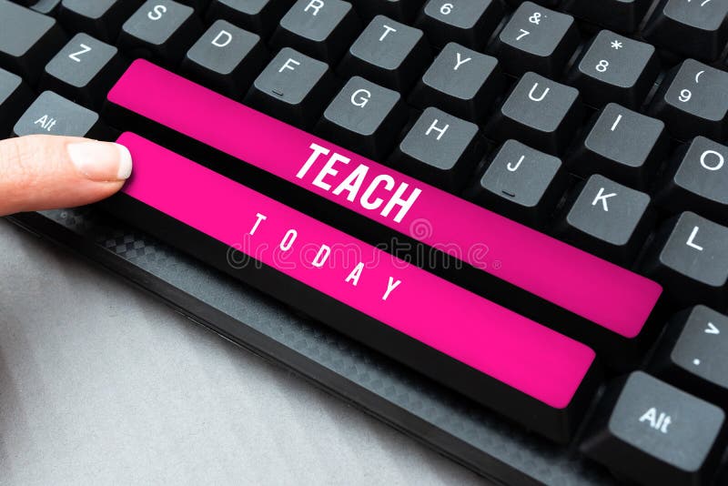 Sign displaying Teach. Concept meaning impart knowledge or instruct someone as to how do something right royalty free stock photography
