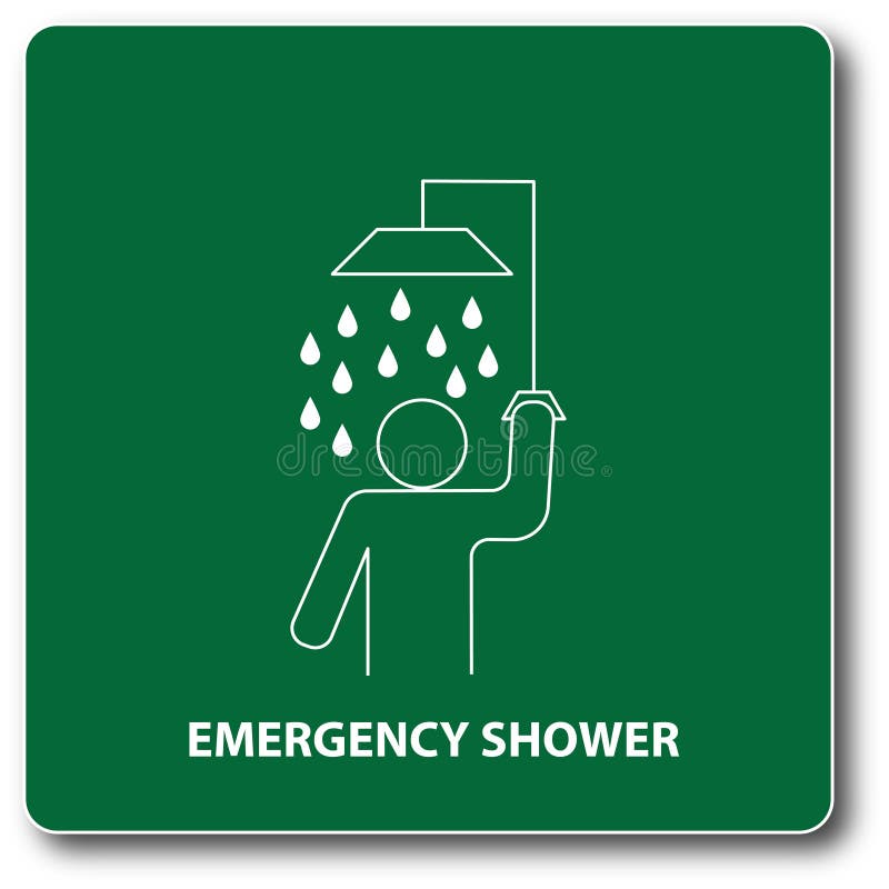 Emergency Shower,Eye Wash Symbol Sign Isolate on White Background
