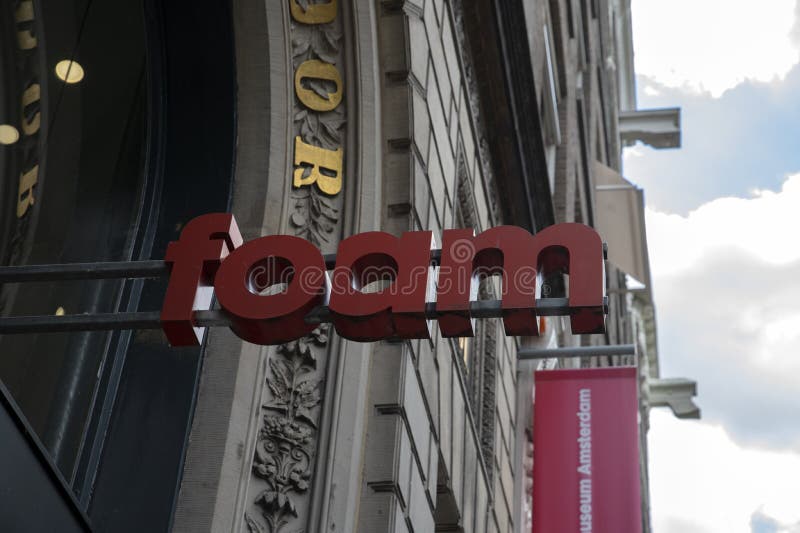 Sign Foam Museum at Amsterdam the Netherlands 572022 Editorial